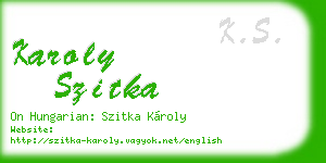 karoly szitka business card